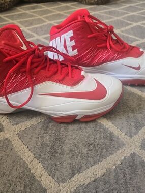 Nike Men's Zoom Code Elite 3/4 TD Shark Football Cleats Red/White Size 13.5 W